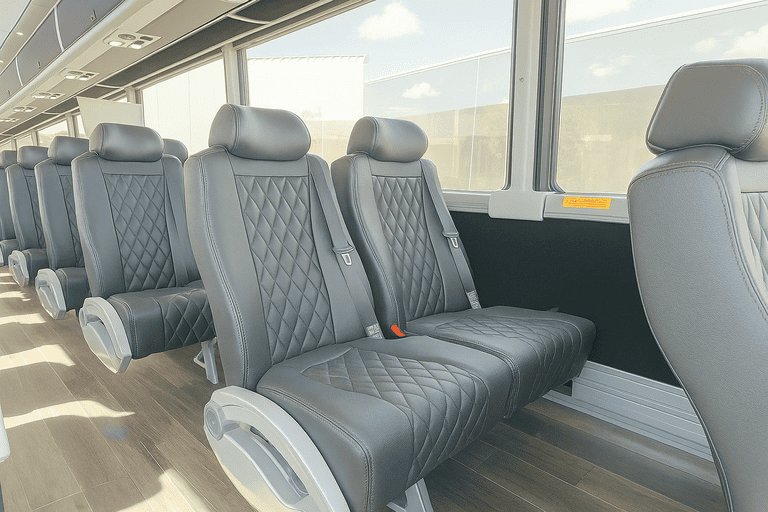 interior of San Ramon Coach Bus Service charter bus