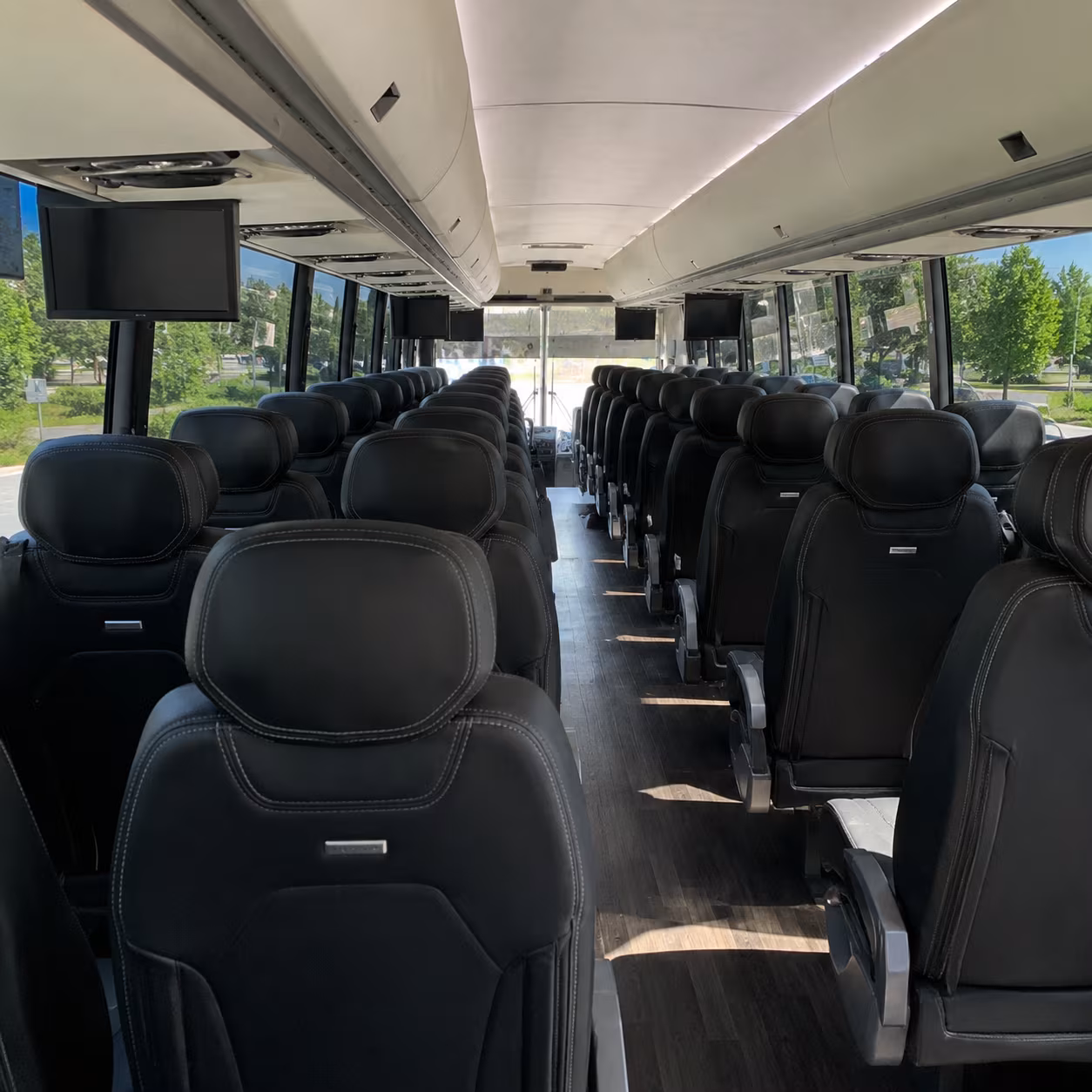 56 passenger charter bus inside