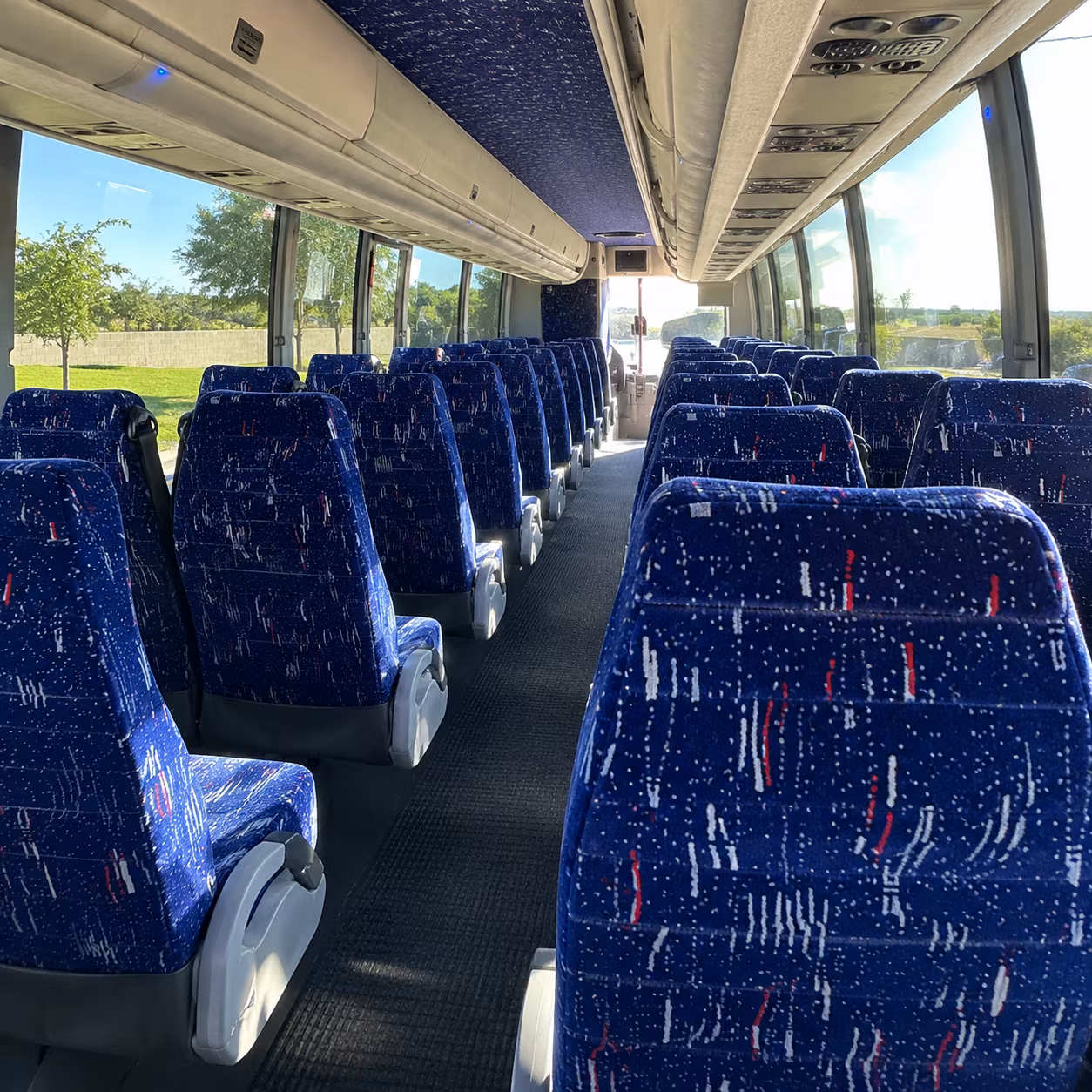 56 passenger charter bus interior