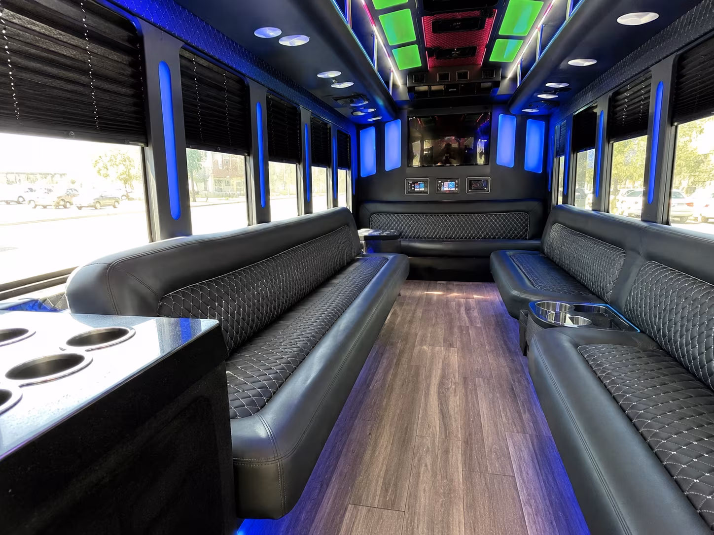 san ramon 15 passenger party bus inside