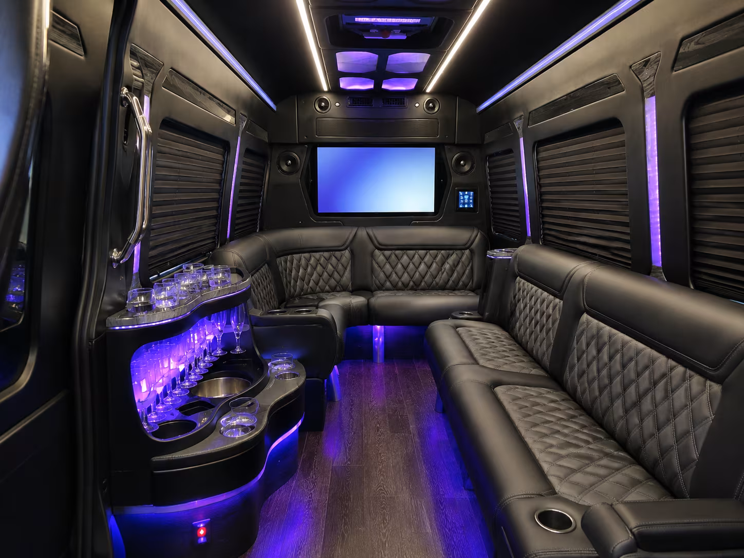 san ramon 15 passenger party bus interior
