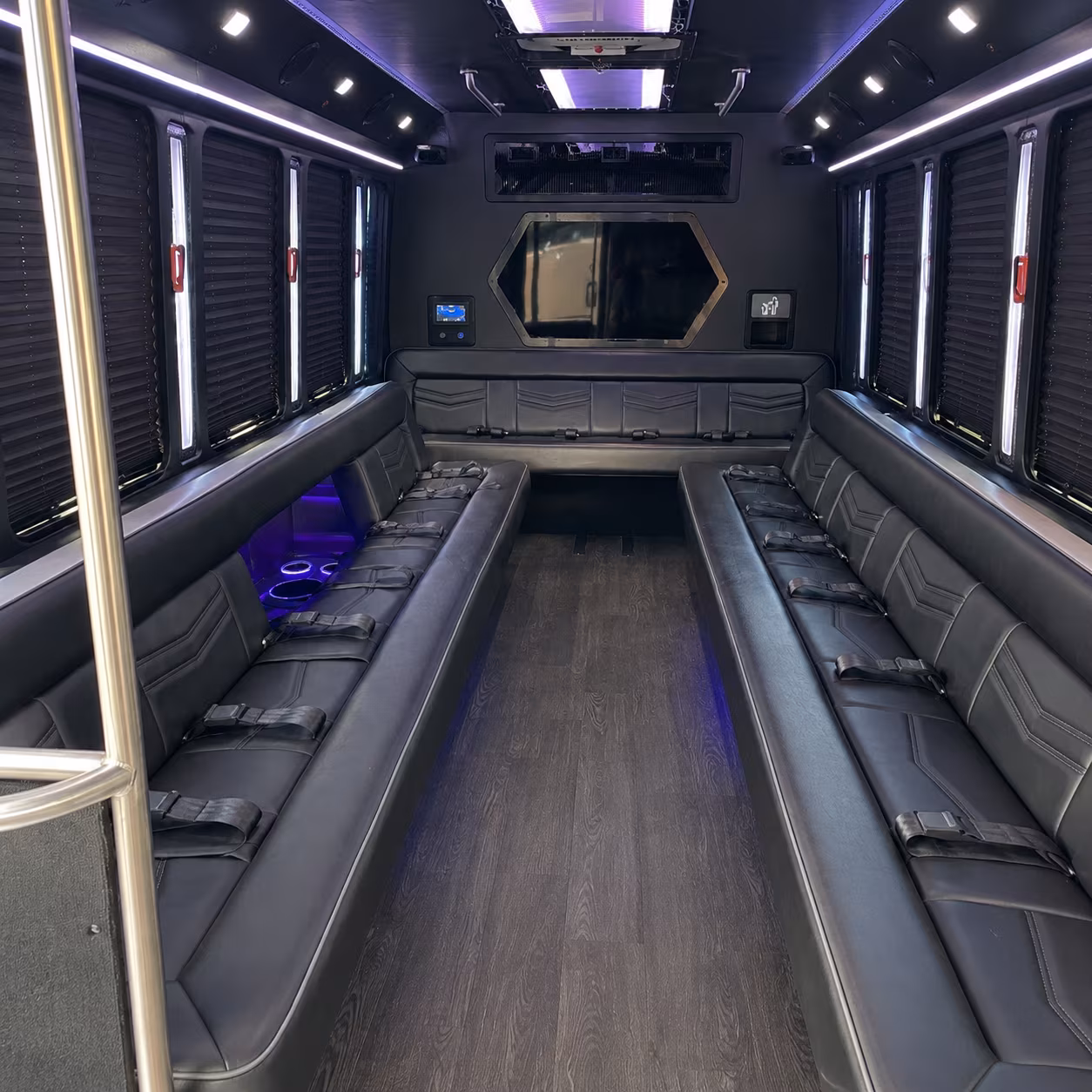 san ramon 18 passenger party bus interior
