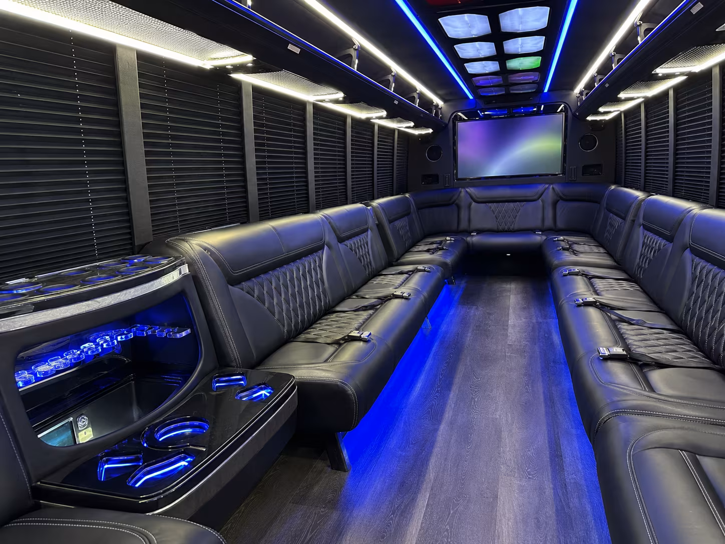 san ramon 20 passenger party bus inside