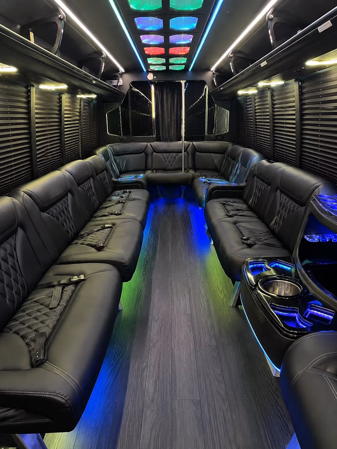san ramon 20 passenger party bus interior