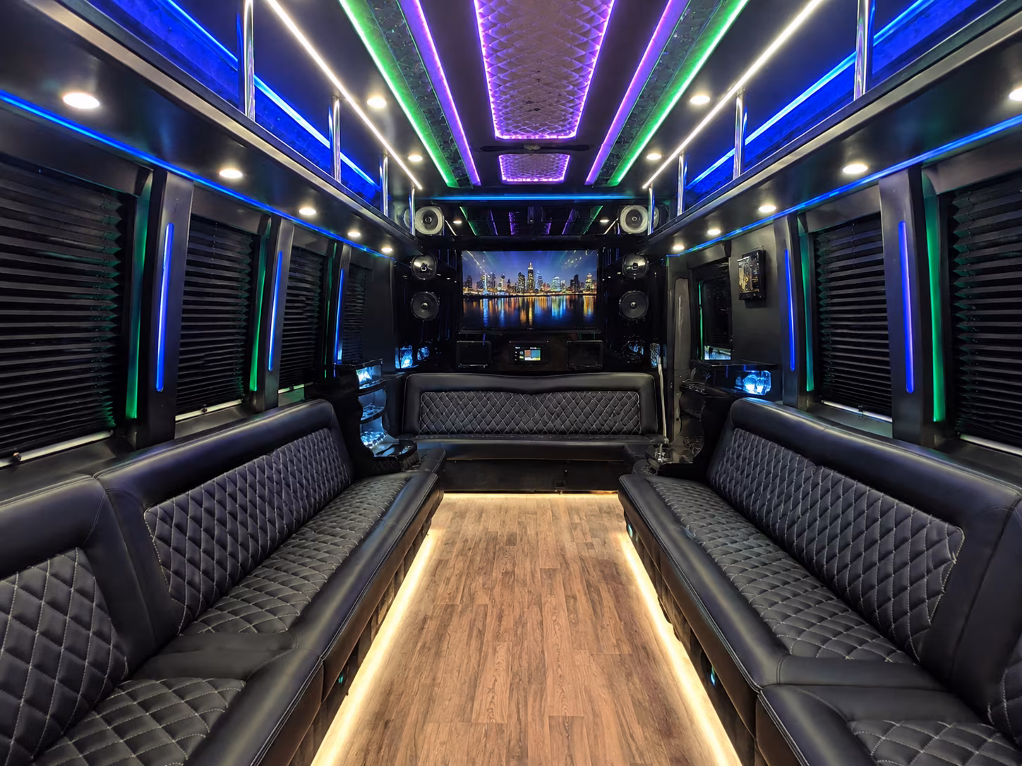 san ramon 25 passenger party bus interior