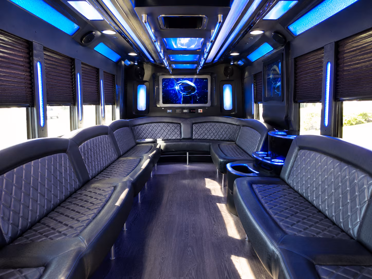 san ramon 28 passenger party bus inside