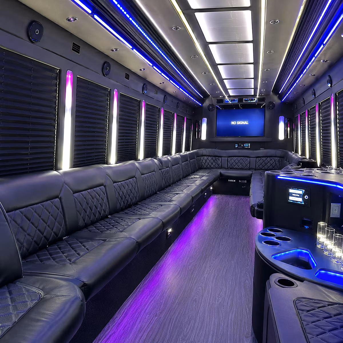 san ramon 30 passenger party bus inside