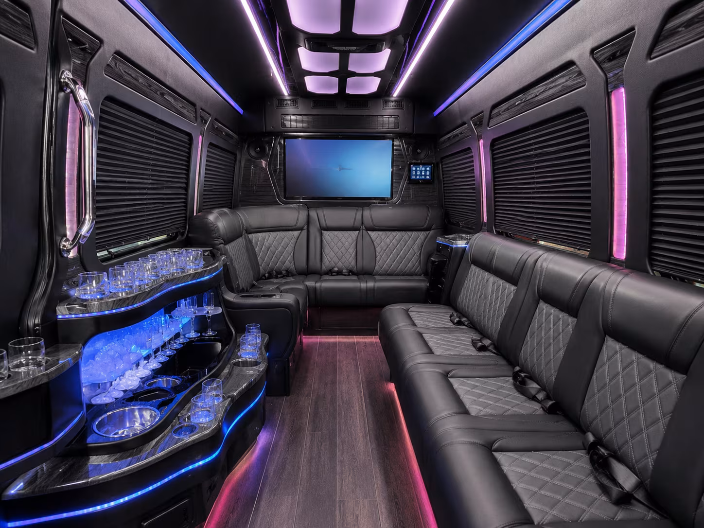 san ramon 30 passenger party bus interior