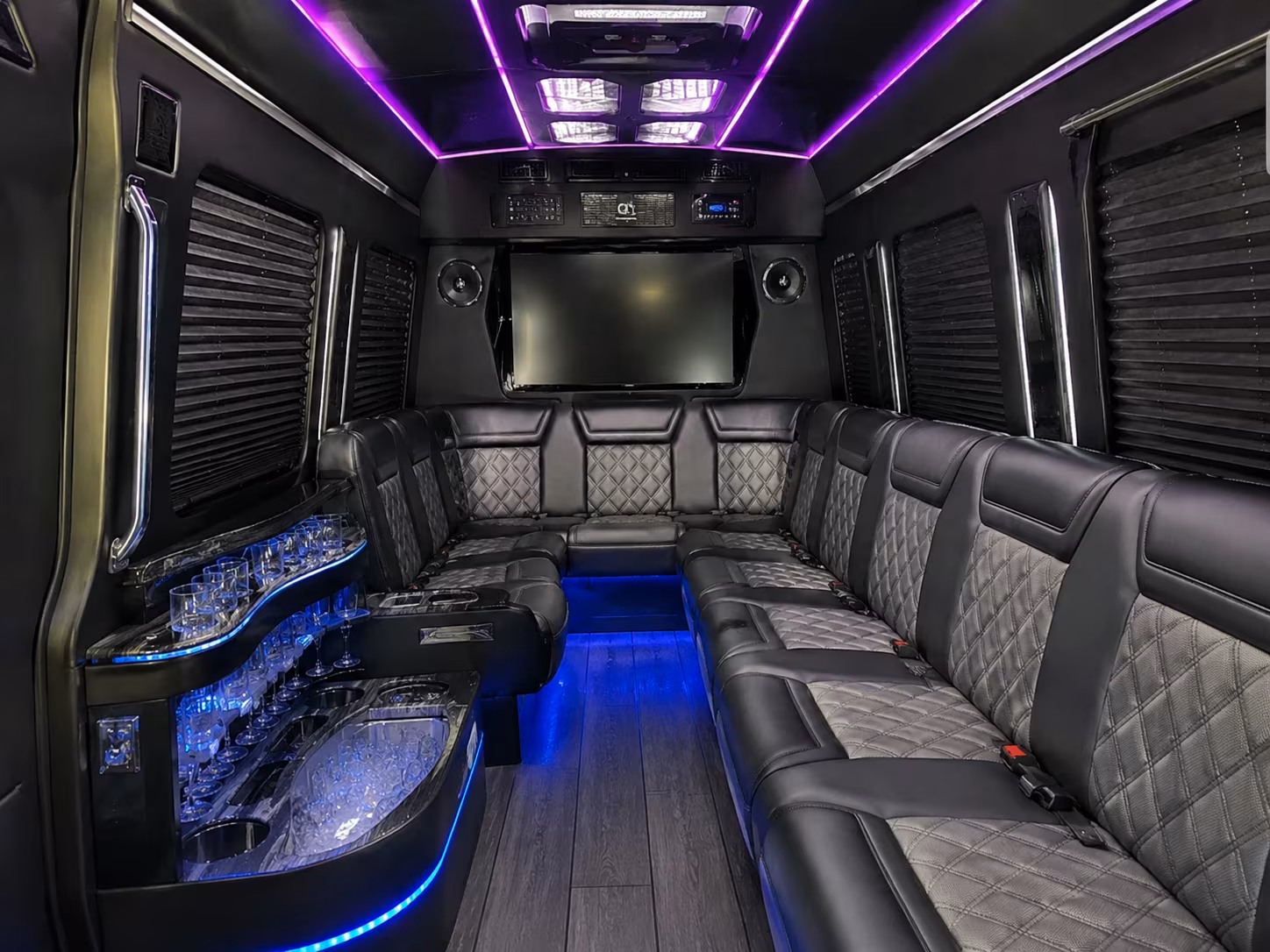 san ramon 40 passenger party bus inside