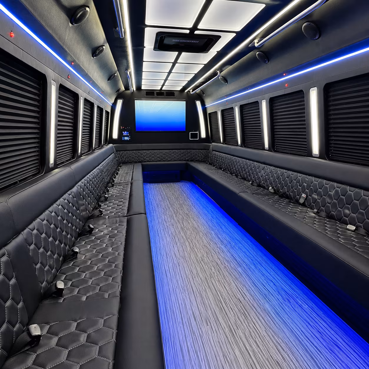 san ramon 50 passenger party bus inside