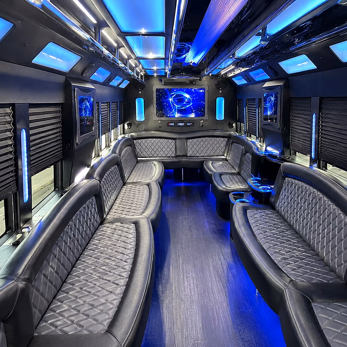 san ramon 50 passenger party bus interior